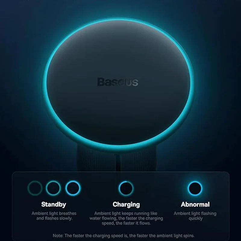 Baseus Magnetic Wireless Car Charger – 15W Fast Charging, Car Phone Holder Mount for iPhone 16/15/14/13