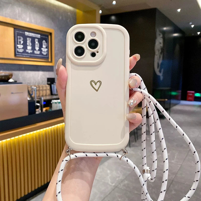 Crossbody Silicone Love Phone Case with Lanyard