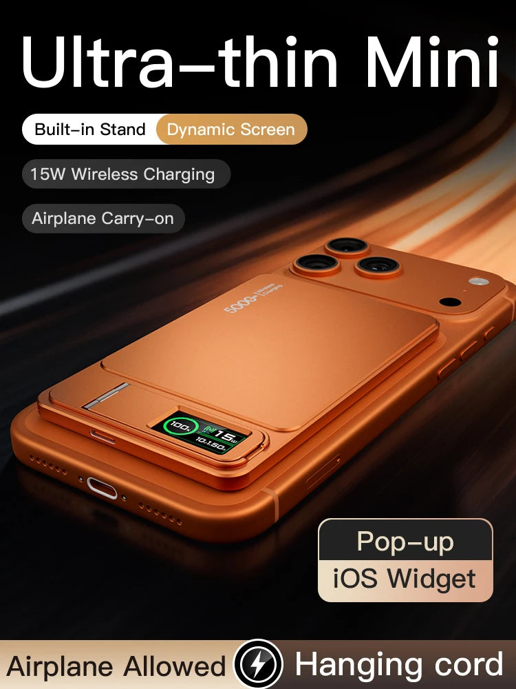 3-in-1 Magnetic Power Bank – 15W Wireless Fast Charging with Intelligent TFT Screen, External Battery for iPhone 12–17, Watch & AirPods