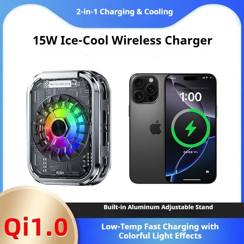 Magnetic Phone Cooler with Wireless Charging – Semiconductor Cooling Fan, Gaming Radiator, Fast Heat Dissipation for iPhone & Android