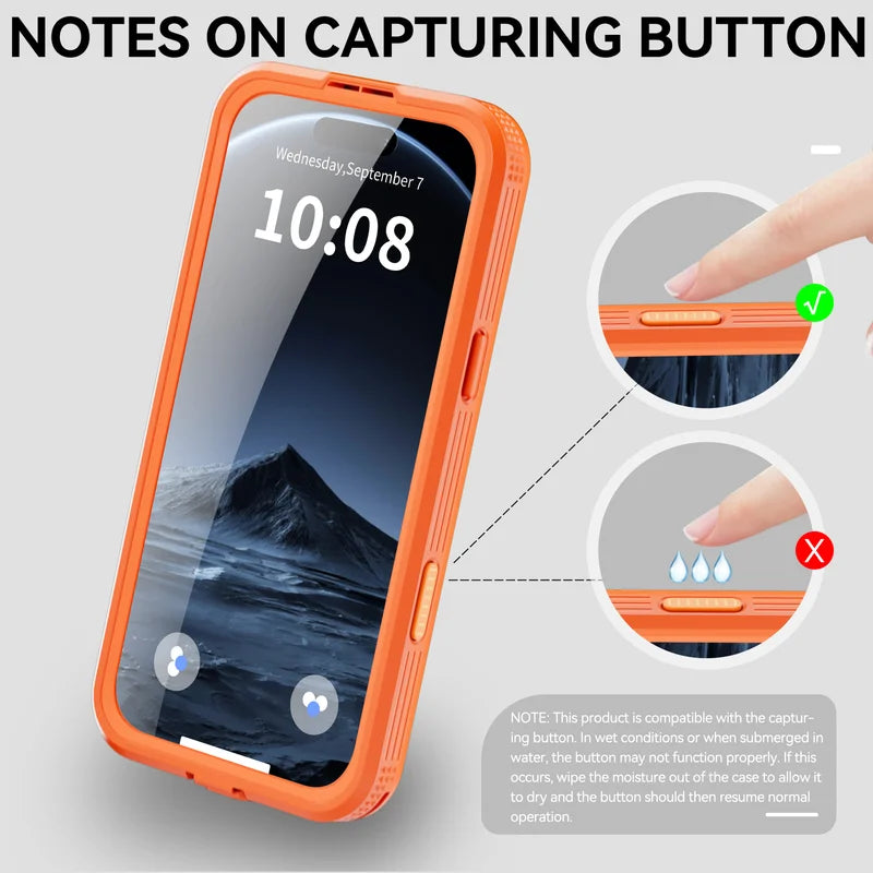 360° Fully Protected Shockproof, Dust & Snow Resistant IP68 Waterproof Case for iPhone 17 Air / 17 Pro Max