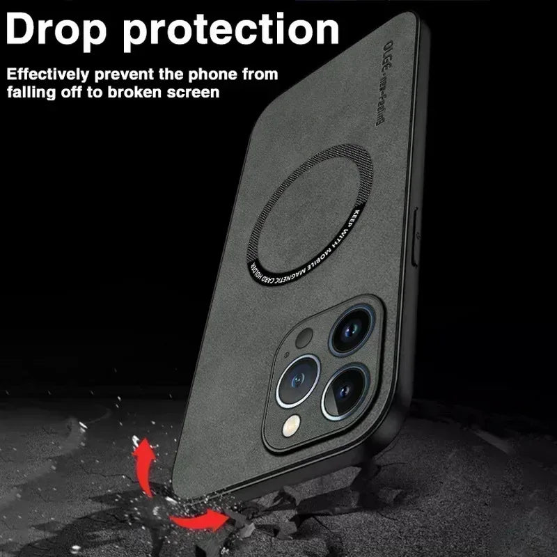 MagSafe Luxury Leather Shockproof Phone Case