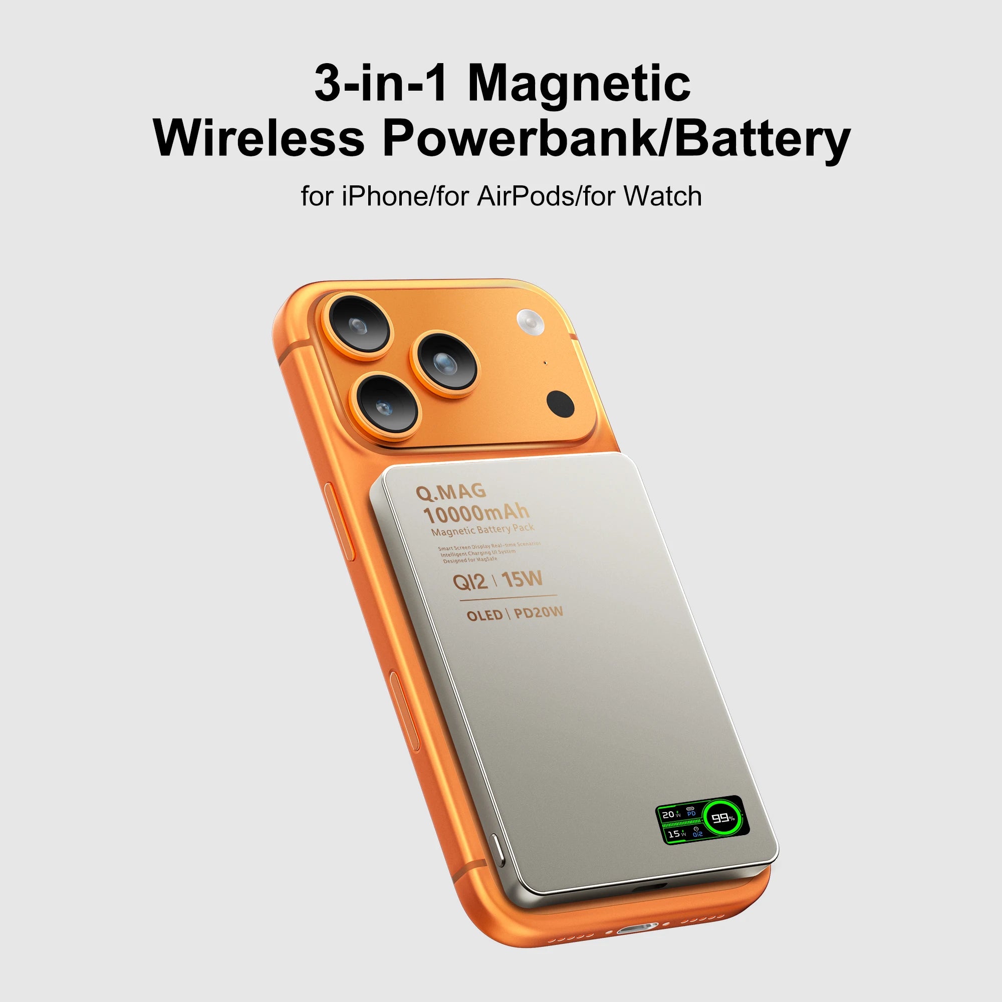Wireless Magnetic Power Bank – Fast Charging Portable Battery for iPhone 12–17 Pro Max, Watch & AirPods – 5000/10000mAh
