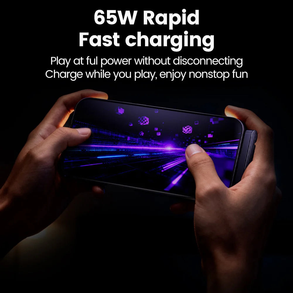 65W USB Fast Charging Cable with Foldable Phone Stand