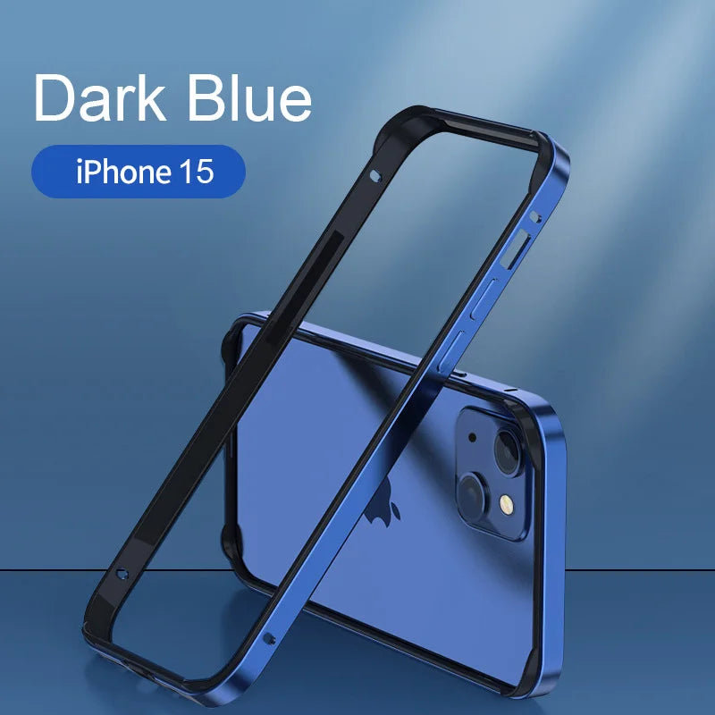 Hybrid Silicone & Aluminum Bumper Case for iPhone 12–17 Pro Max