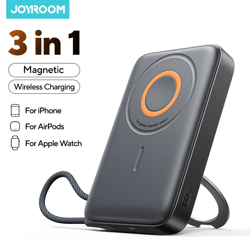 3-in-1 Magnetic Power Bank 22.5W Fast Charging – 10000mAh Wireless Portable Charger for iPhone 12–16, AirPods & Watch