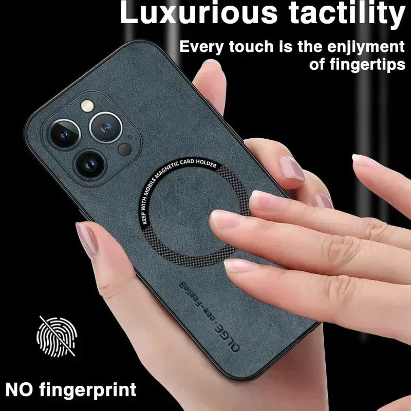 MagSafe Luxury Leather Shockproof Phone Case