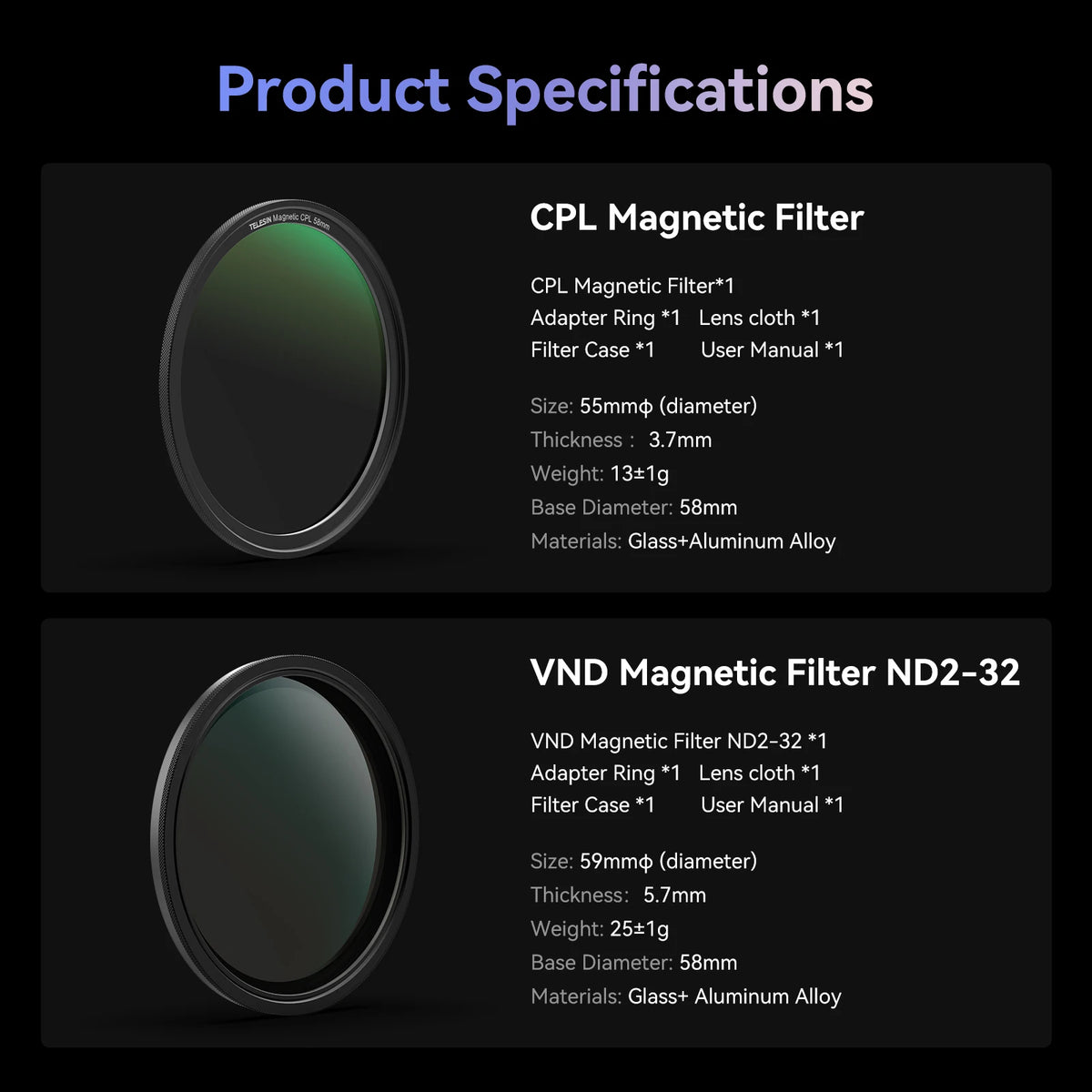TELESIN Phone CPL + VND Filter