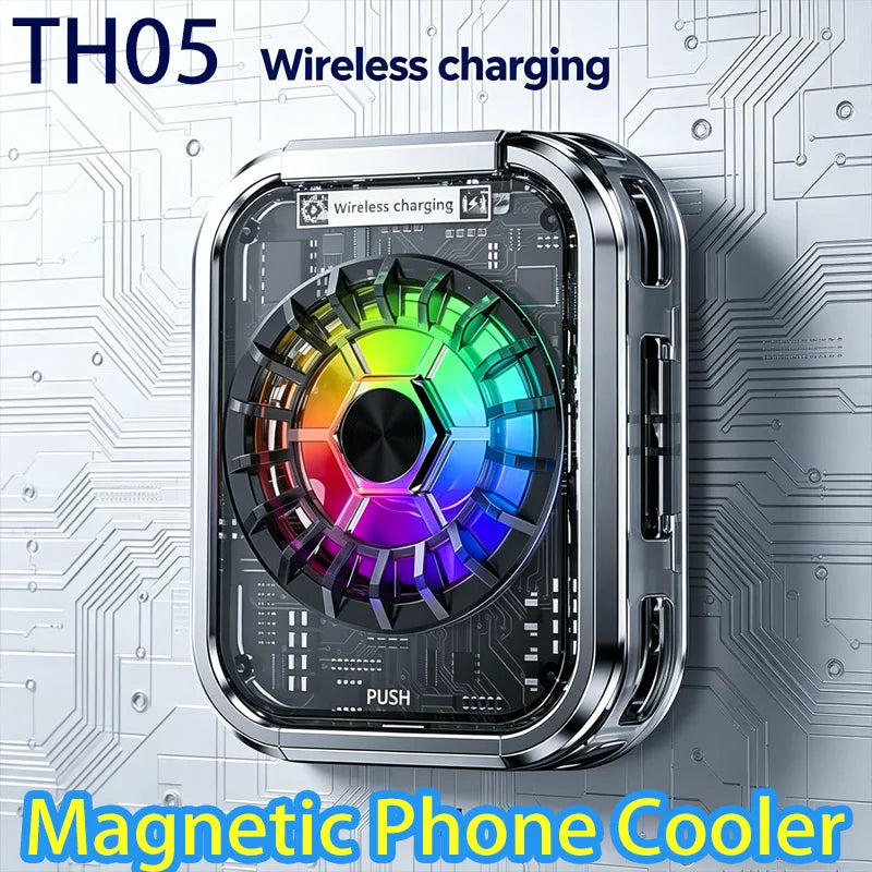 Magnetic Phone Cooler with Wireless Charging – Semiconductor Cooling Fan, Gaming Radiator, Fast Heat Dissipation for iPhone & Android