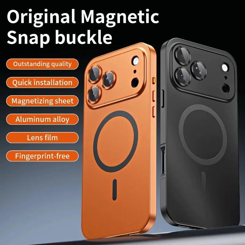 Magnetic Wireless Charging Phone Case for iPhone 17 Pro / 17 Max / 17 Air – Original Color, Metal Border