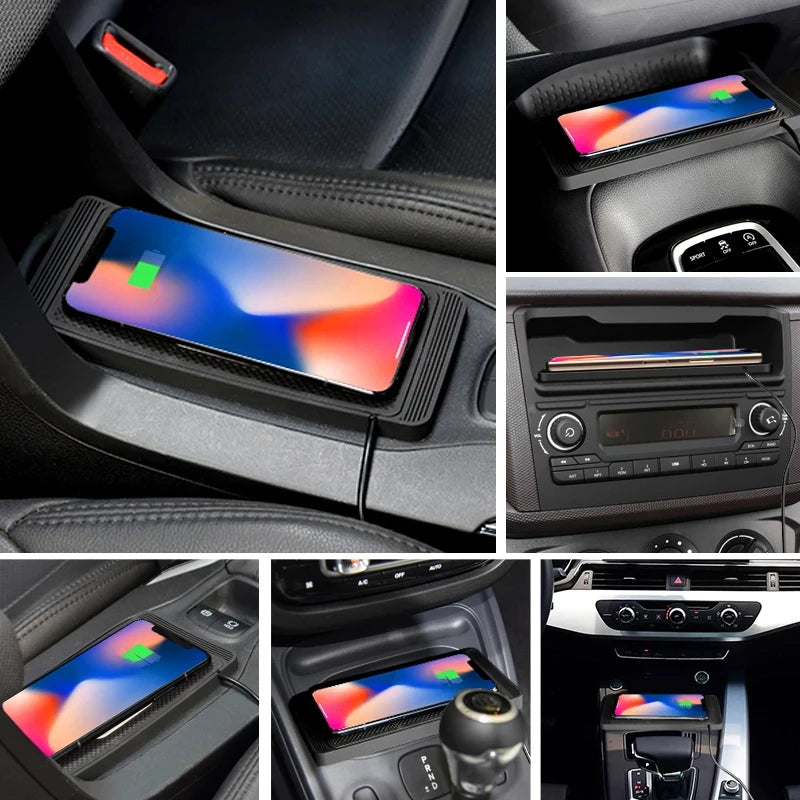 15W Wireless Car Charger Pad – Non-Slip Qi Fast Charging for Android & iPhone 11–14, Vehicle Phone Charger