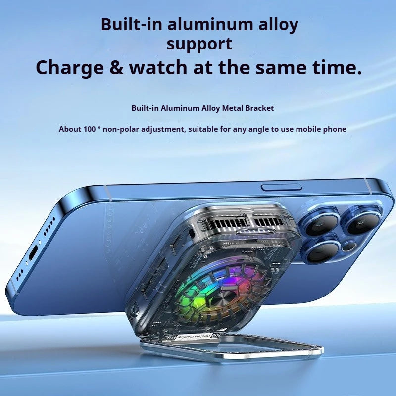 Magnetic Phone Cooler with Wireless Charging – Semiconductor Cooling Fan, Gaming Radiator, Fast Heat Dissipation for iPhone & Android