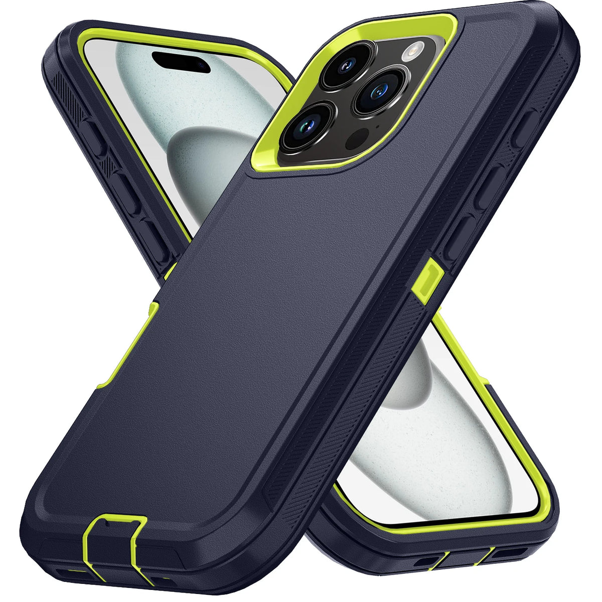 Armor Shockproof Defender Case for iPhone 11–15 Pro Max, X–XS Max, 7/8 Plus, SE2/SE4 – Hard PC + TPU Back