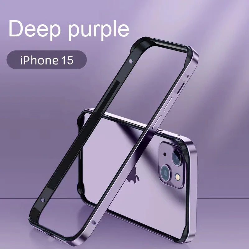 Hybrid Silicone & Aluminum Bumper Case for iPhone 12–17 Pro Max
