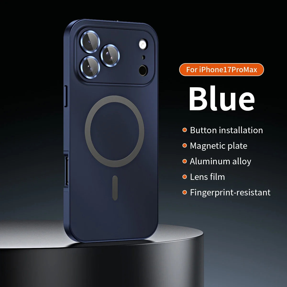 Magnetic Wireless Charging Phone Case for iPhone 17 Pro / 17 Max / 17 Air – Original Color, Metal Border