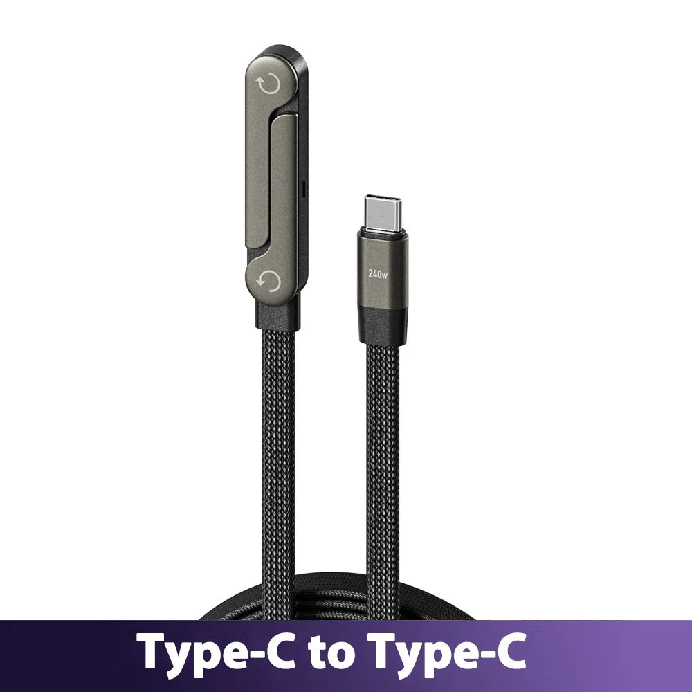 65W USB Fast Charging Cable with Foldable Phone Stand