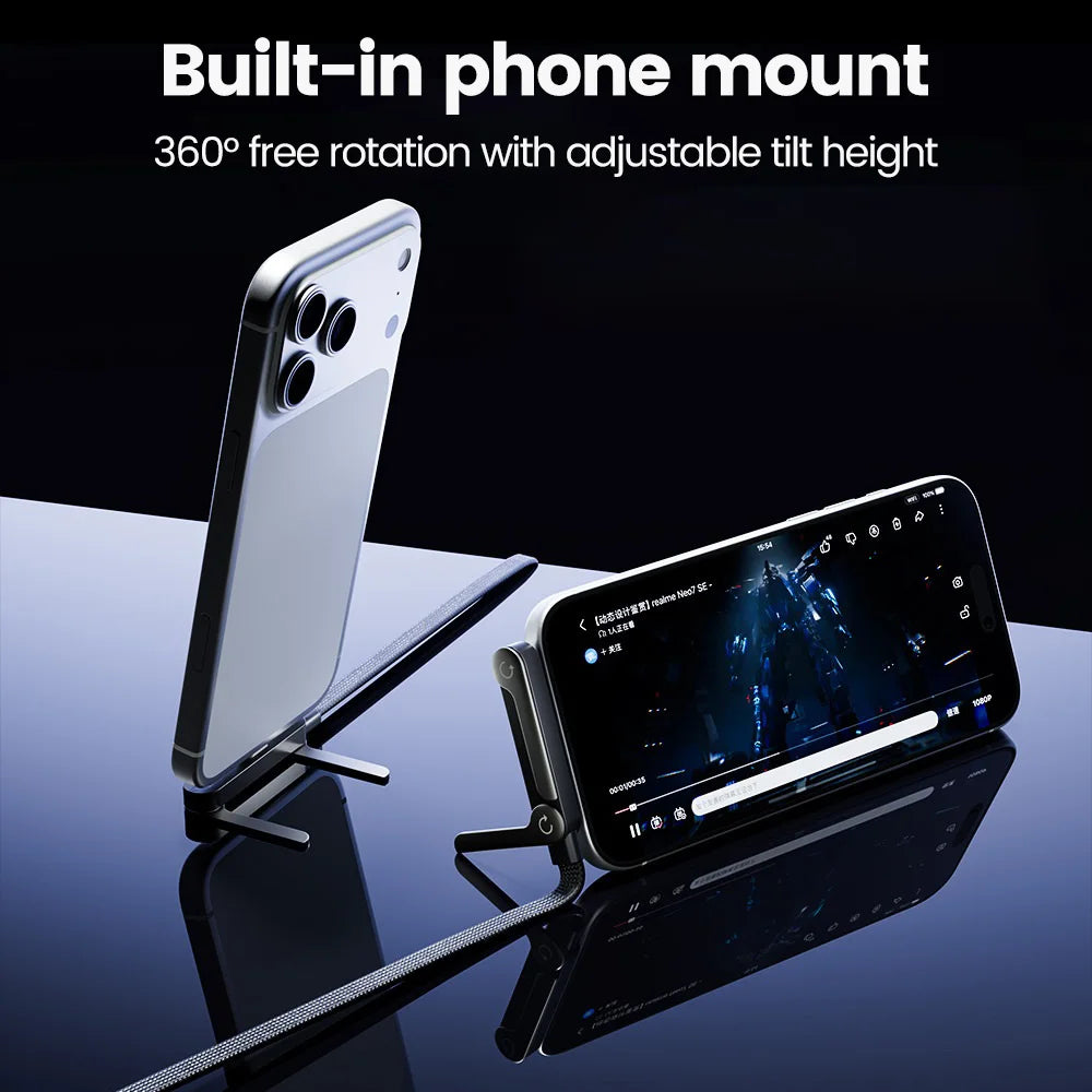 65W USB Fast Charging Cable with Foldable Phone Stand