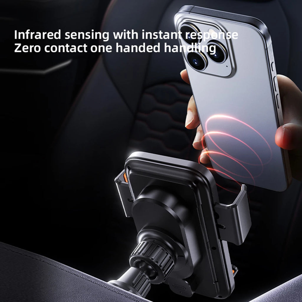 15W Wireless & Wired Car Phone Charger Mount