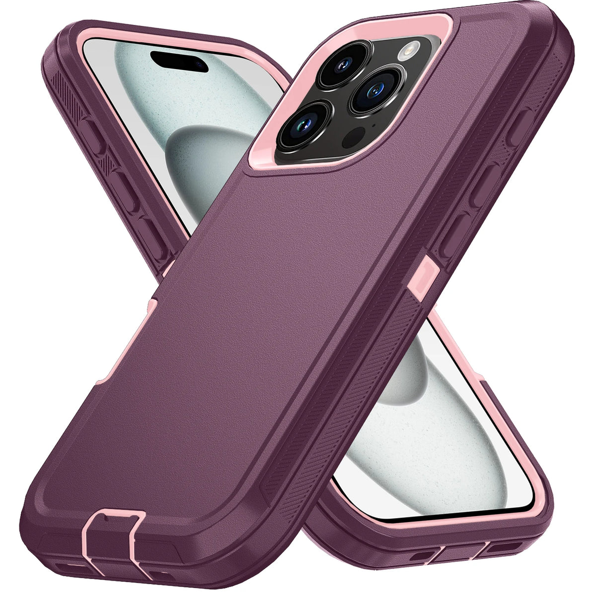 Armor Shockproof Defender Case for iPhone 11–15 Pro Max, X–XS Max, 7/8 Plus, SE2/SE4 – Hard PC + TPU Back