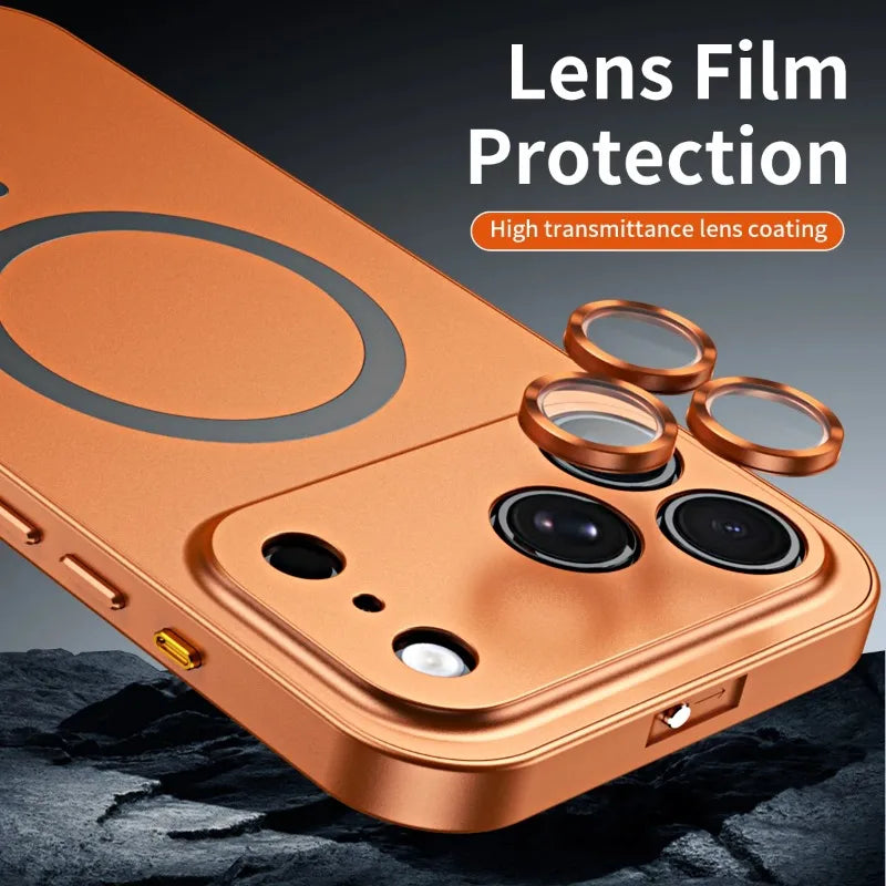 Magnetic Wireless Charging Phone Case for iPhone 17 Pro / 17 Max / 17 Air – Original Color, Metal Border