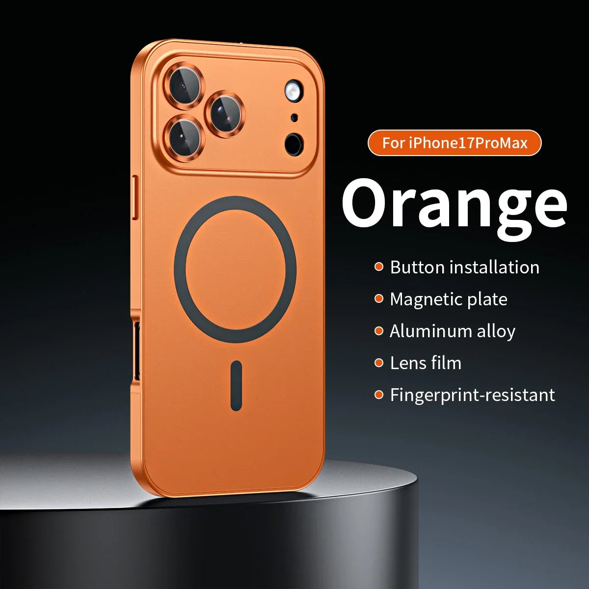 Magnetic Wireless Charging Phone Case for iPhone 17 Pro / 17 Max / 17 Air – Original Color, Metal Border