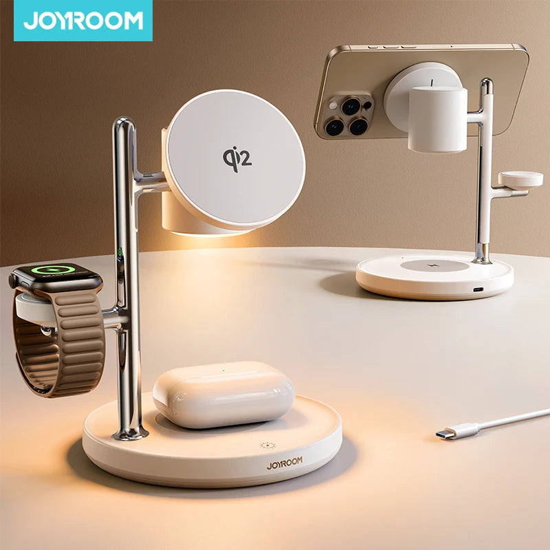 Joyroom Qi2 Fast 15W 4-in-1 Magnetic Charging Station