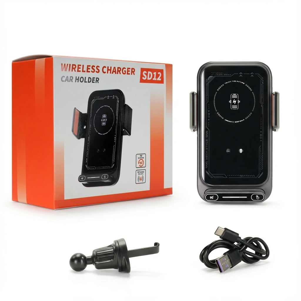 15W Wireless & Wired Car Phone Charger Mount