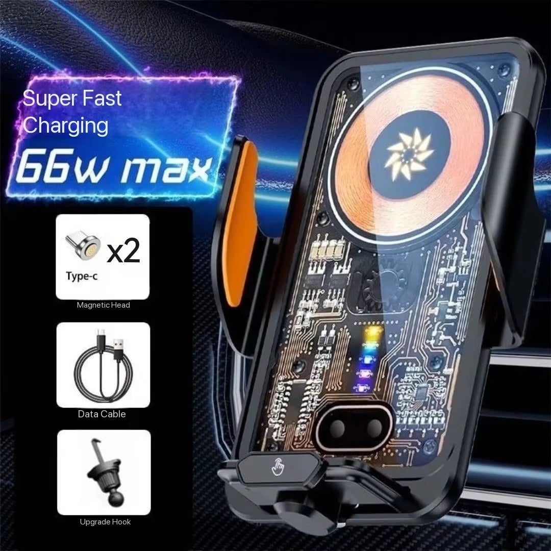 66W Fast Charging Magnetic Wireless Car Phone Holder
