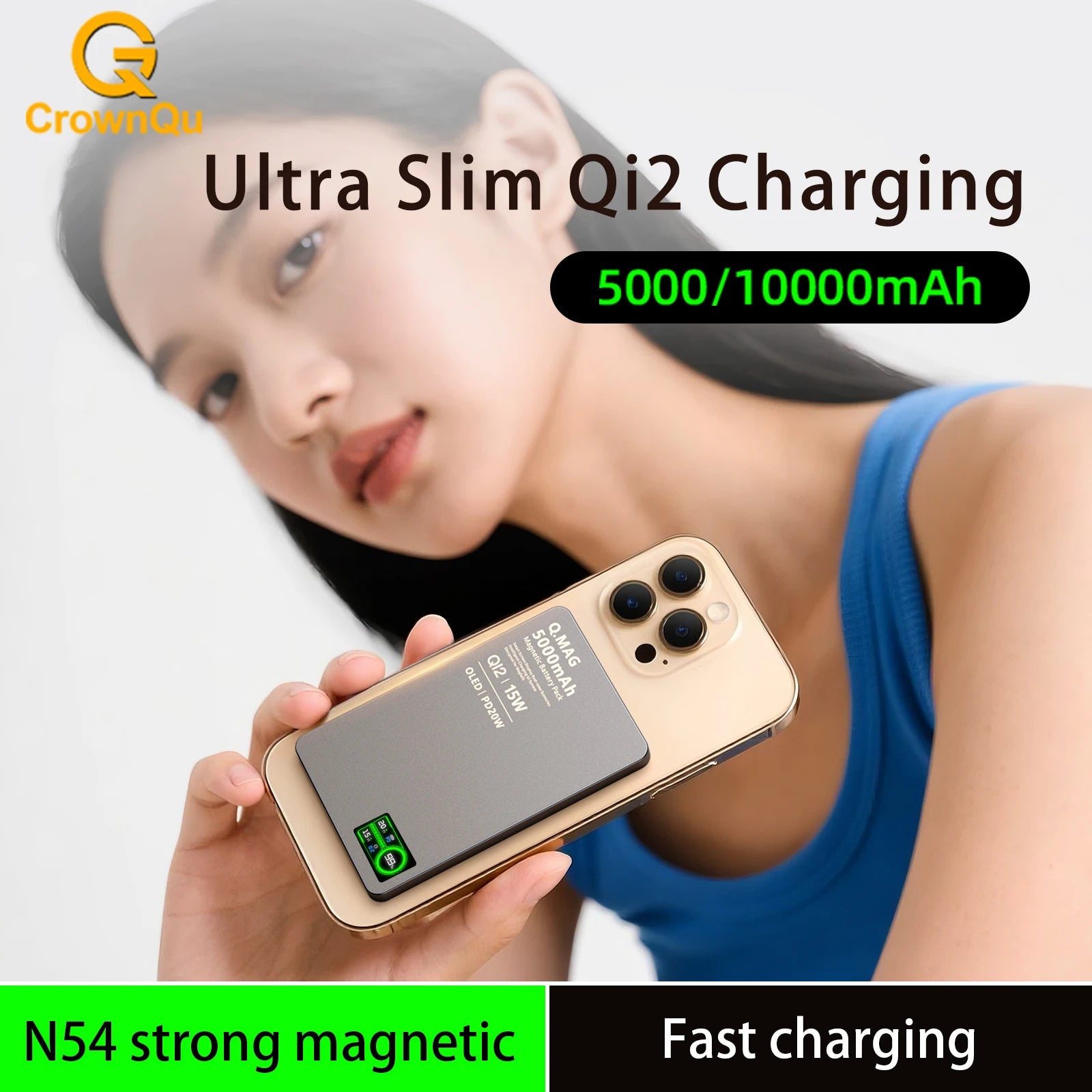 Wireless Magnetic Power Bank – Fast Charging Portable Battery for iPhone 12–17 Pro Max, Watch & AirPods – 5000/10000mAh