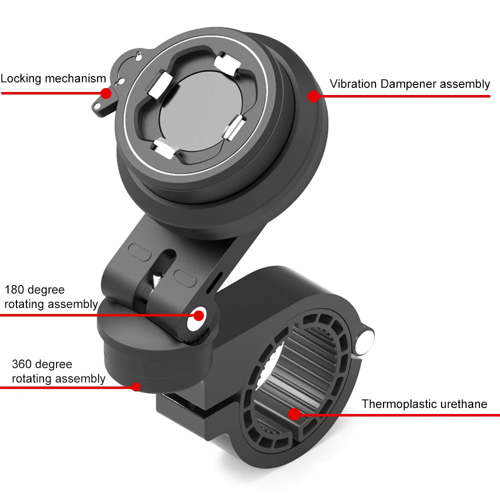 Universal Shock-Absorbing Motorcycle & Bike Phone Mount