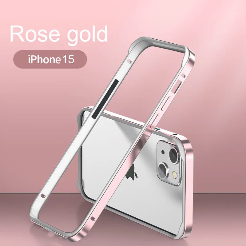 Hybrid Silicone & Aluminum Bumper Case for iPhone 12–17 Pro Max