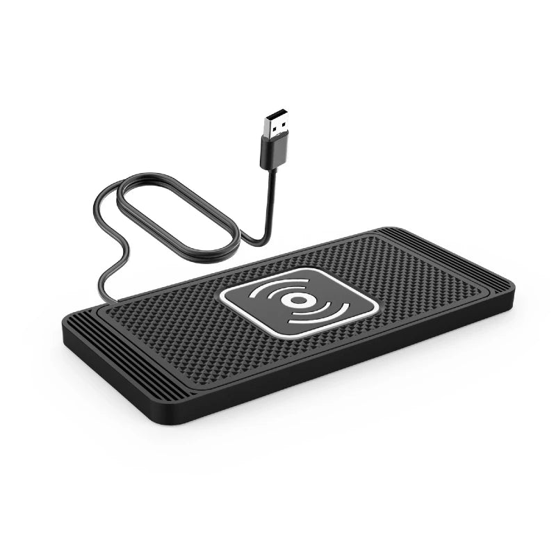 15W Wireless Car Charger Pad – Non-Slip Qi Fast Charging for Android & iPhone 11–14, Vehicle Phone Charger