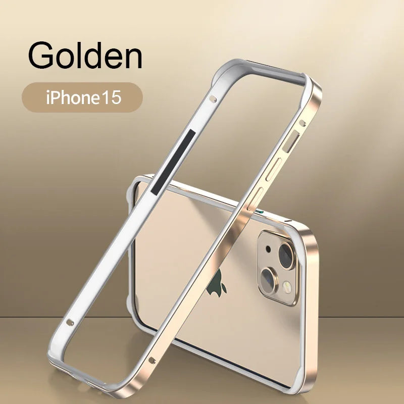 Hybrid Silicone & Aluminum Bumper Case for iPhone 12–17 Pro Max