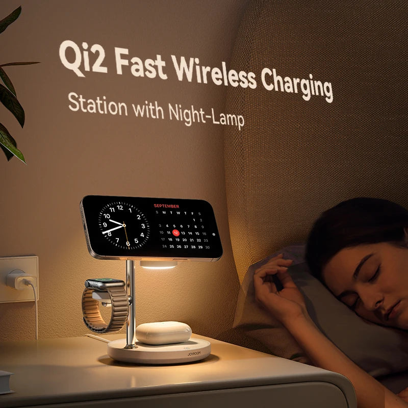 Joyroom Qi2 Fast 15W 4-in-1 Magnetic Charging Station