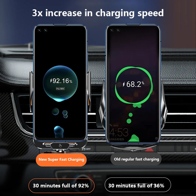 66W Fast Charging Magnetic Wireless Car Phone Holder